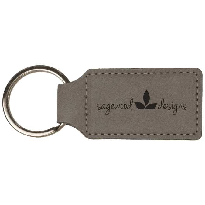 2 3/4" x 1 1/4" Laserable Leatherette Rectangle Keychain - HatFlow Company