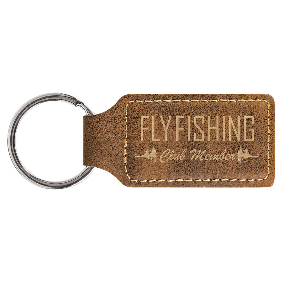 2 3/4" x 1 1/4" Laserable Leatherette Rectangle Keychain - HatFlow Company