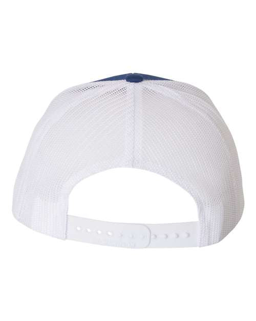 Duke Blue Devils Leather Patch Trucker Hat-(Duke) Royal/White