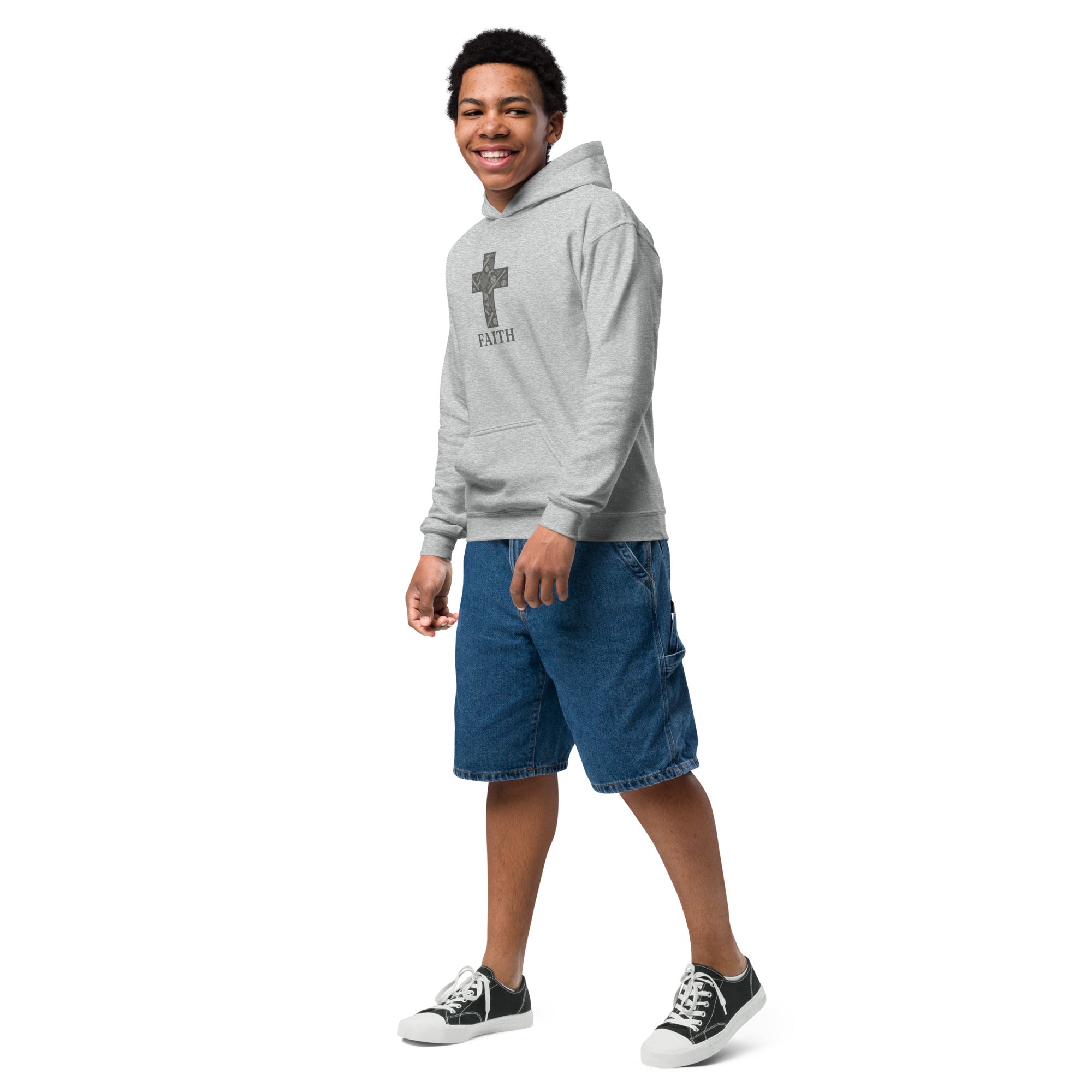 Baseball Camo Cross Youth Hoodie