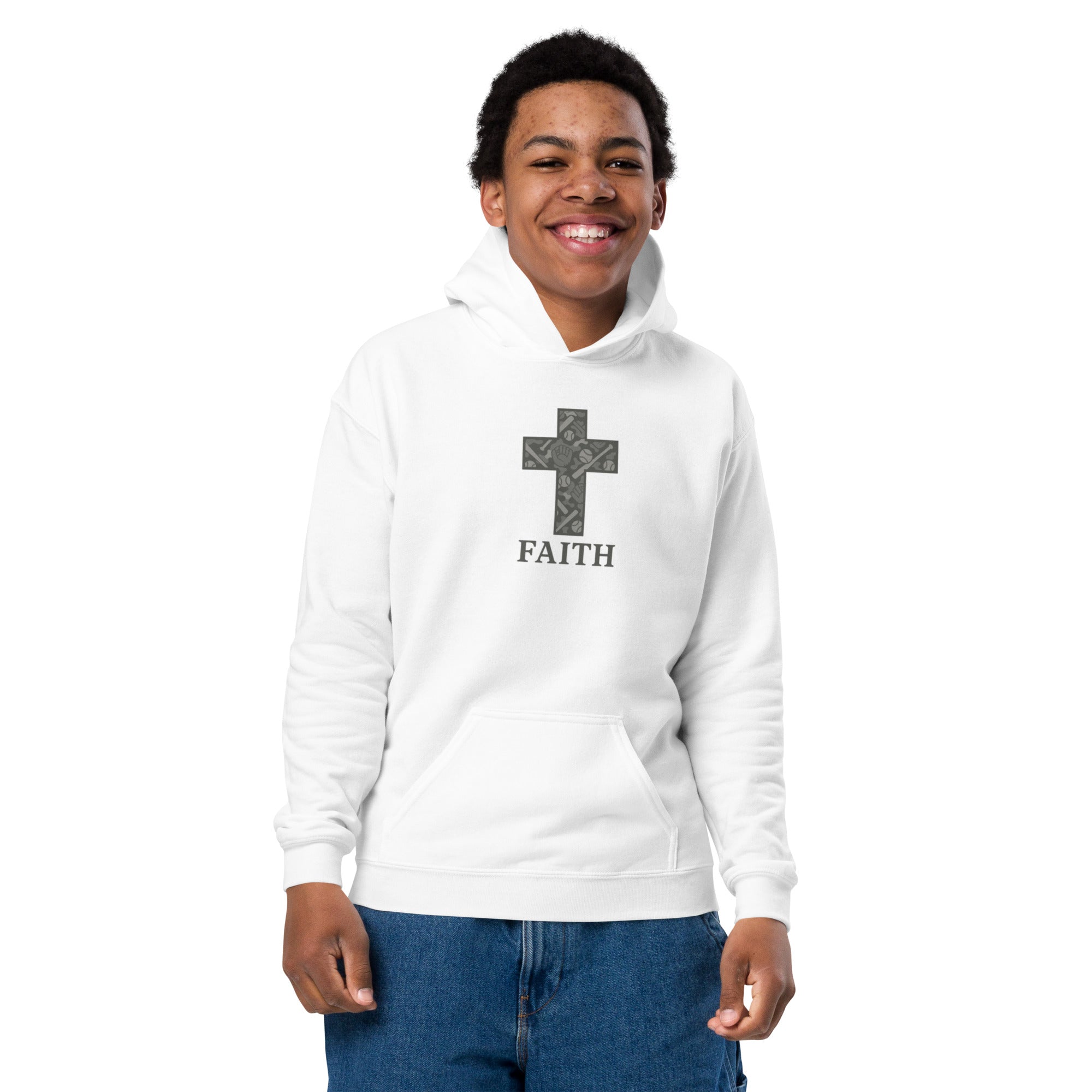 Baseball Camo Cross Youth Hoodie