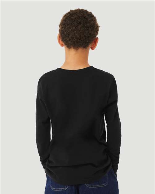 BELLA + CANVAS Youth Heather CVC Long Sleeve Tee 3501YCVC