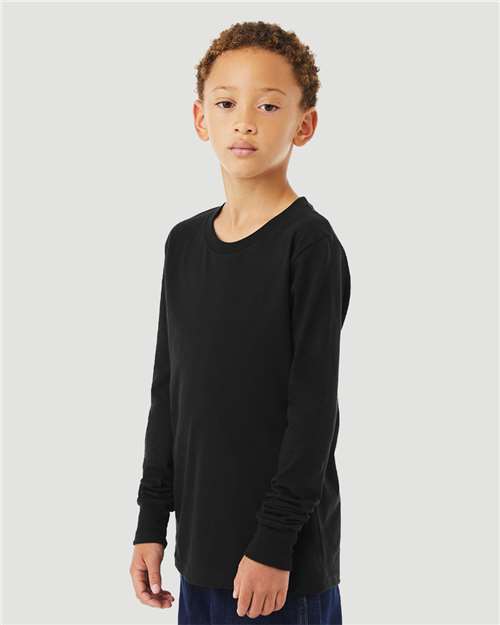 BELLA + CANVAS Youth Heather CVC Long Sleeve Tee 3501YCVC