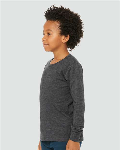 BELLA + CANVAS Youth Heather CVC Long Sleeve Tee 3501YCVC