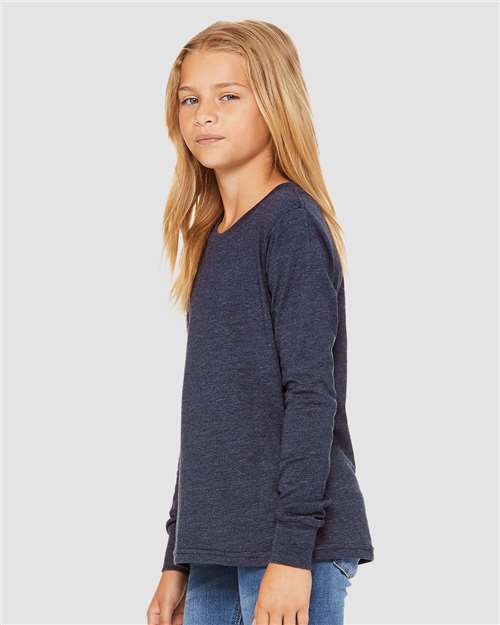 BELLA + CANVAS Youth Heather CVC Long Sleeve Tee 3501YCVC