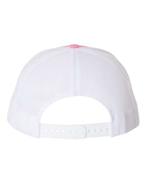 BLEV Embroidered Trucker Hat-Pink/White