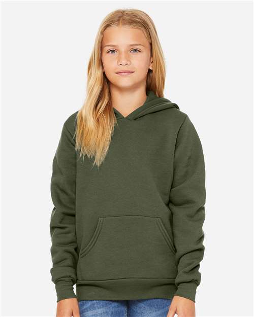 BELLA + CANVAS Youth Sponge Fleece Hoodie Sweatshirt 3719Y - HatFlow Company