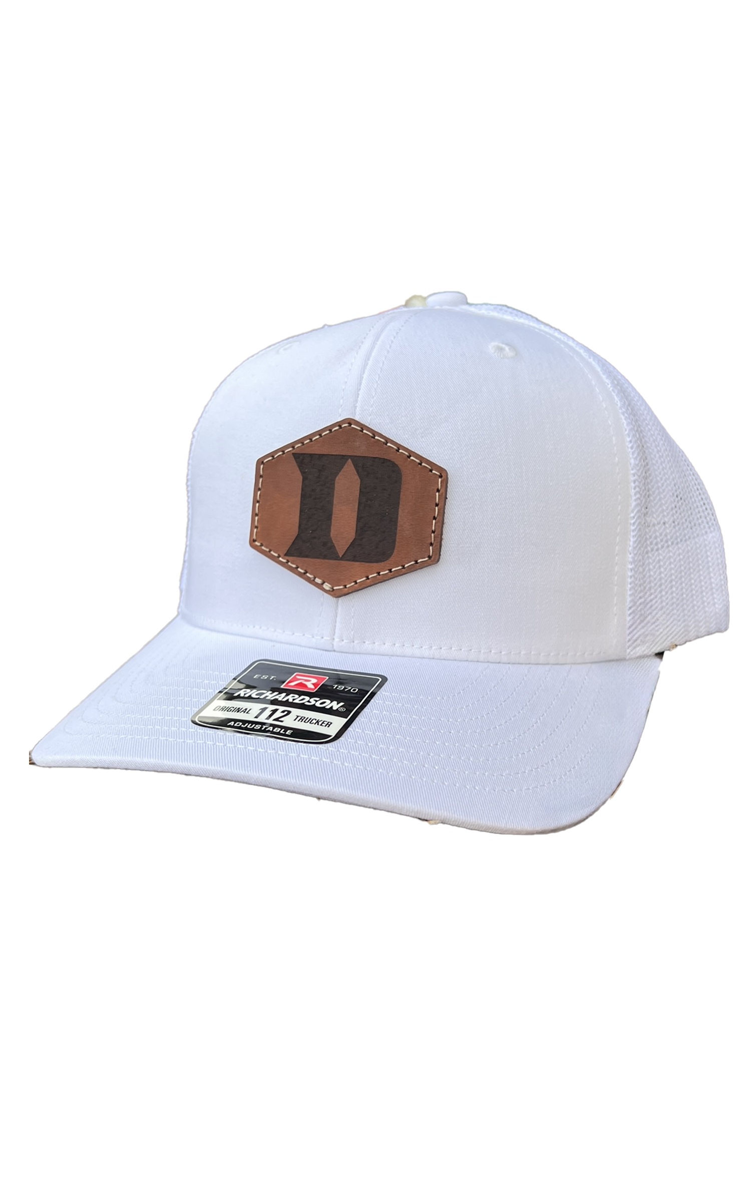 Duke Blue Devils Richardson Leather Patch Hat-(D) White