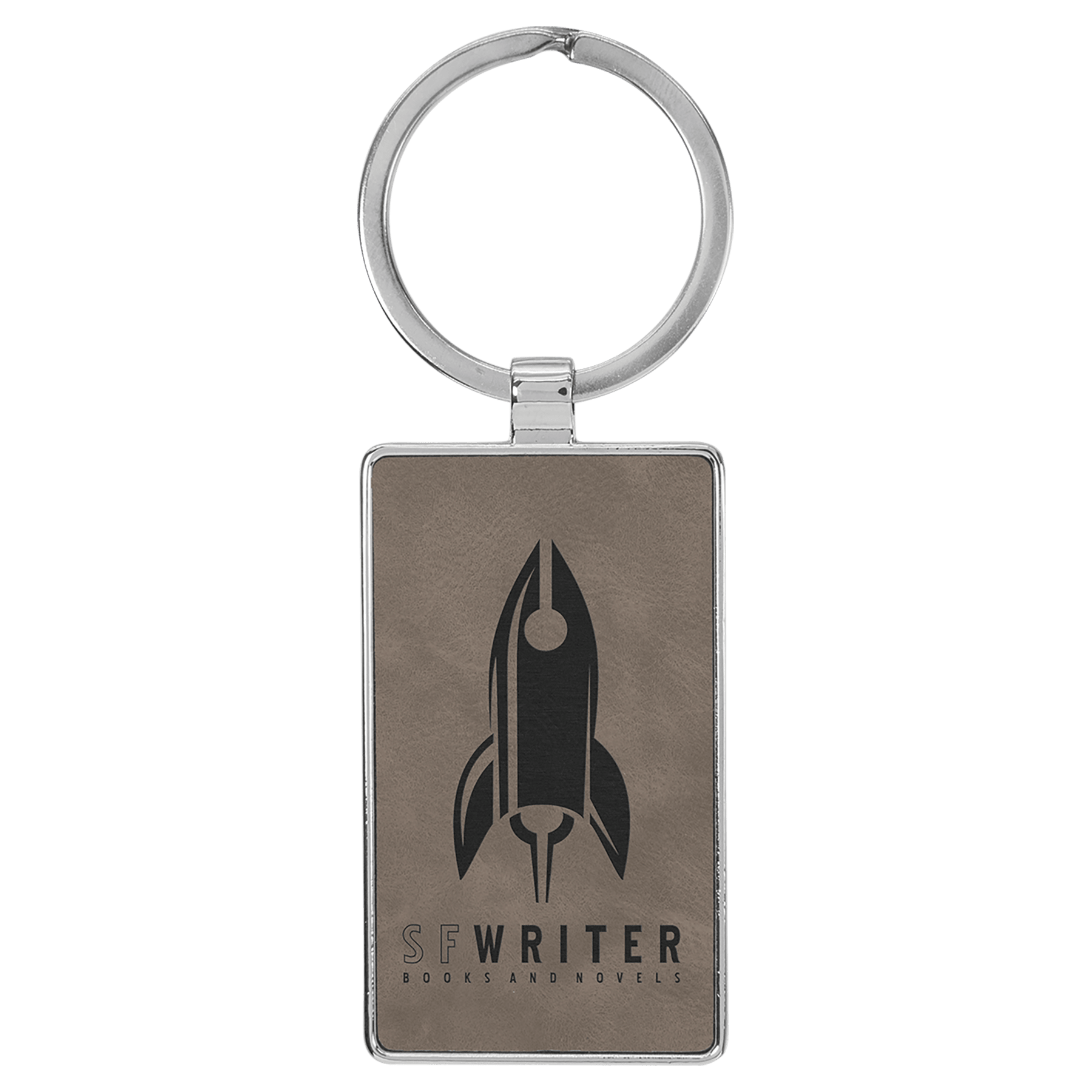 2 3/4" x 1 1/4" Laserable Leatherette/Metal Rectangle Keychain - HatFlow Company
