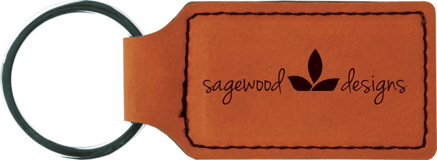2 3/4" x 1 1/4" Laserable Leatherette Rectangle Keychain - HatFlow Company