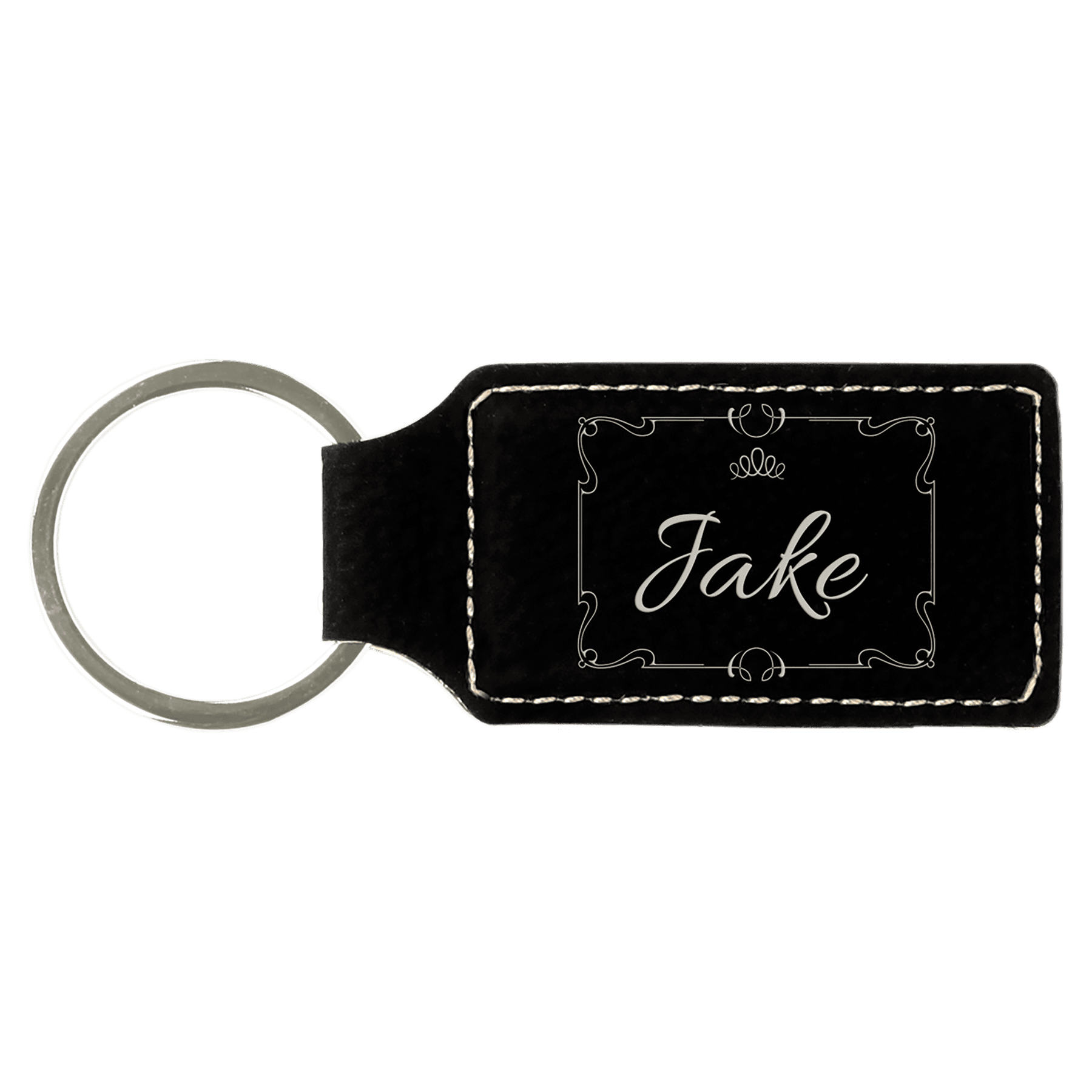 2 3/4" x 1 1/4" Laserable Leatherette Rectangle Keychain - HatFlow Company