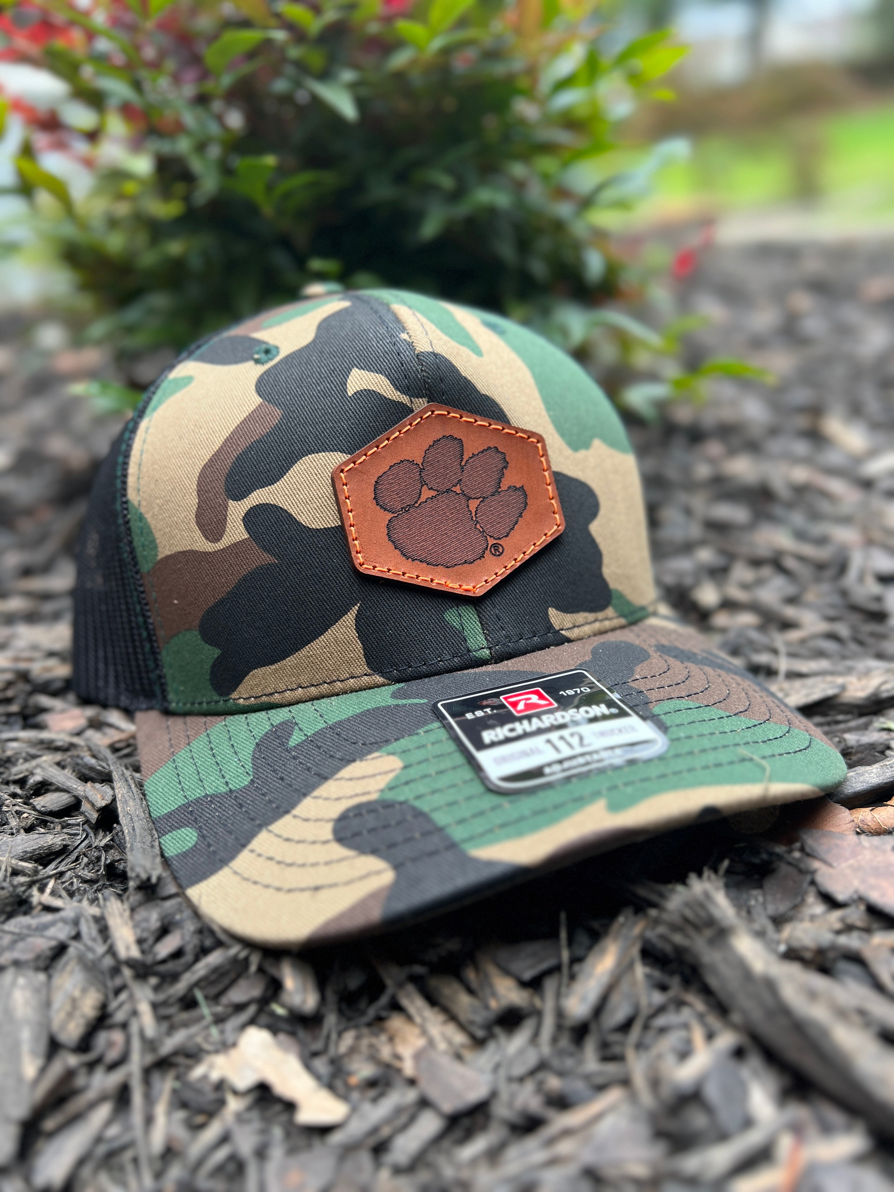 Clemson Tigers Richardson Leather Patch Hat-(Tiger Paw)Camo