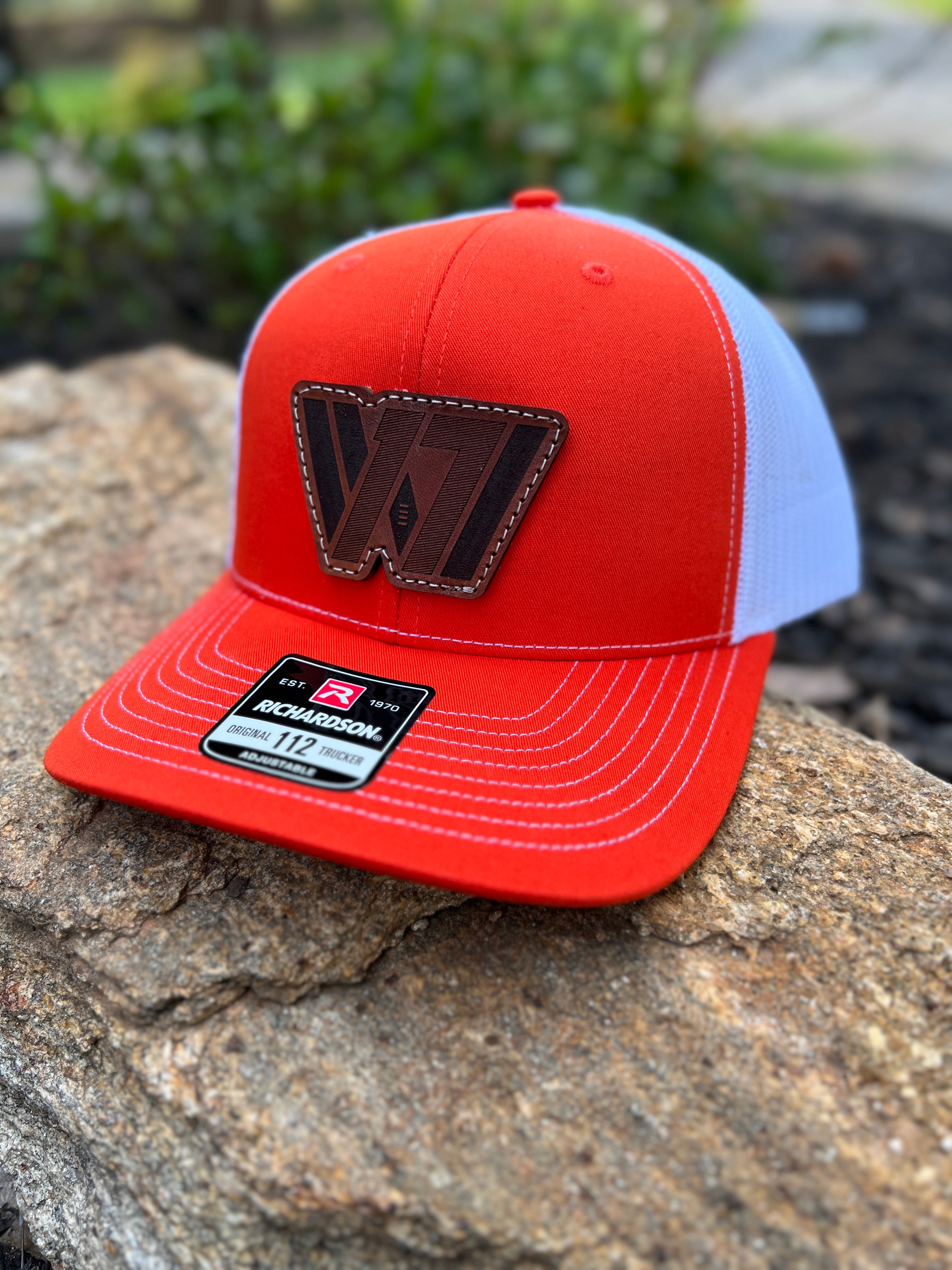 Wade Woodaz WW17 Leather Patch Hat - Orange/White