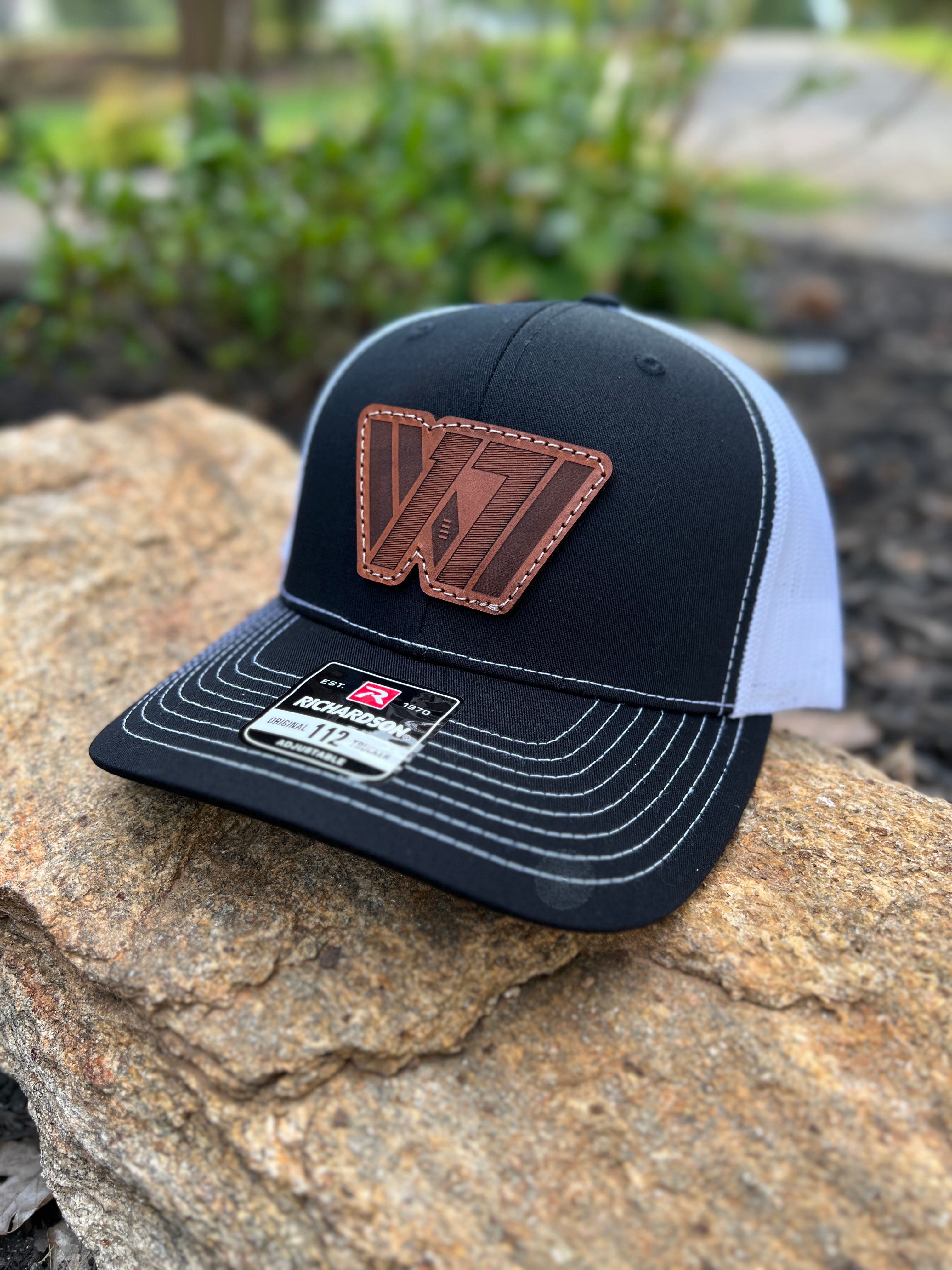 Wade Woodaz WW17 Leather Patch Hat - Black/White