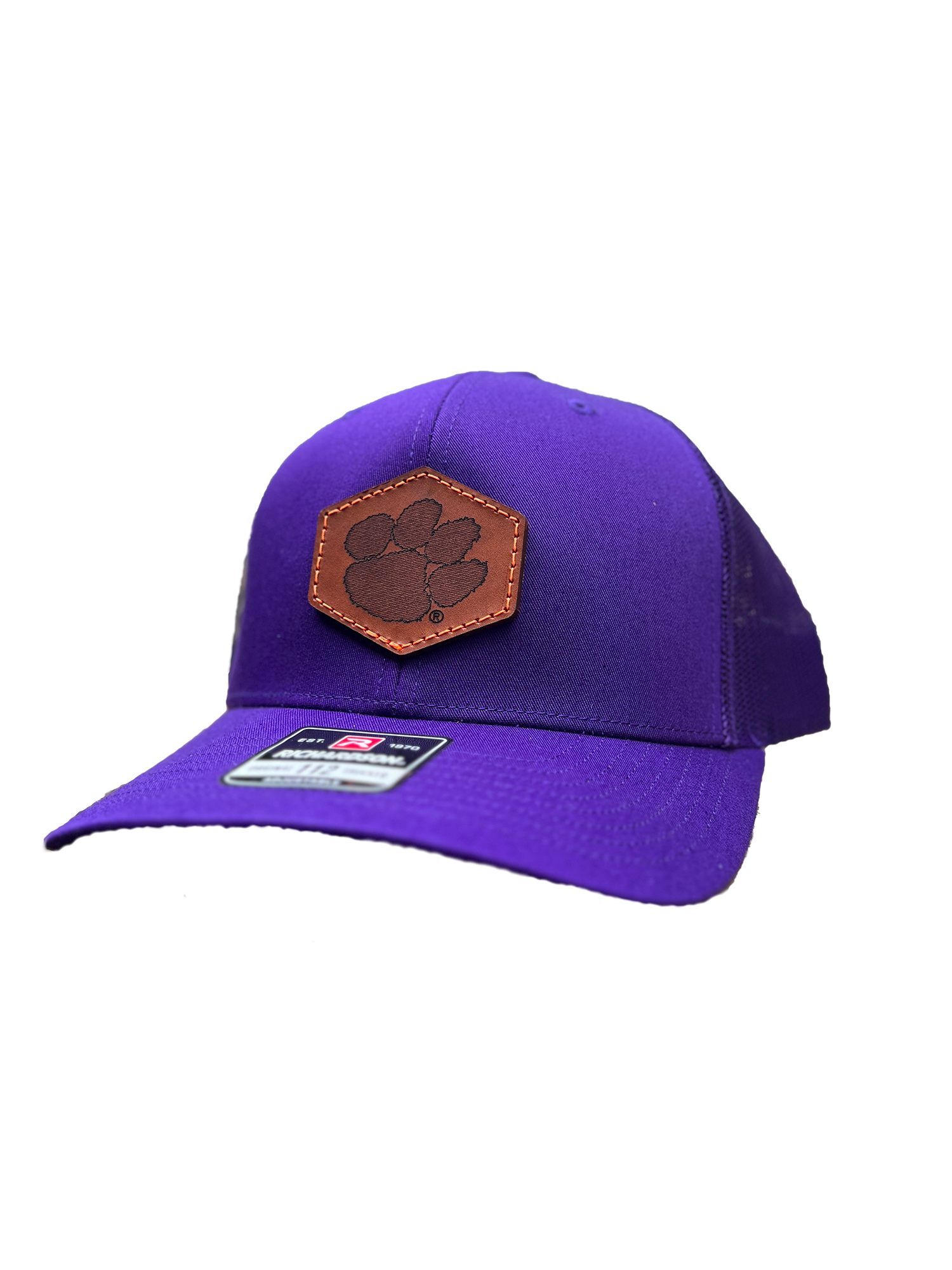 Clemson Tigers Richardson Leather Patch Hat Tiger Paw Purple