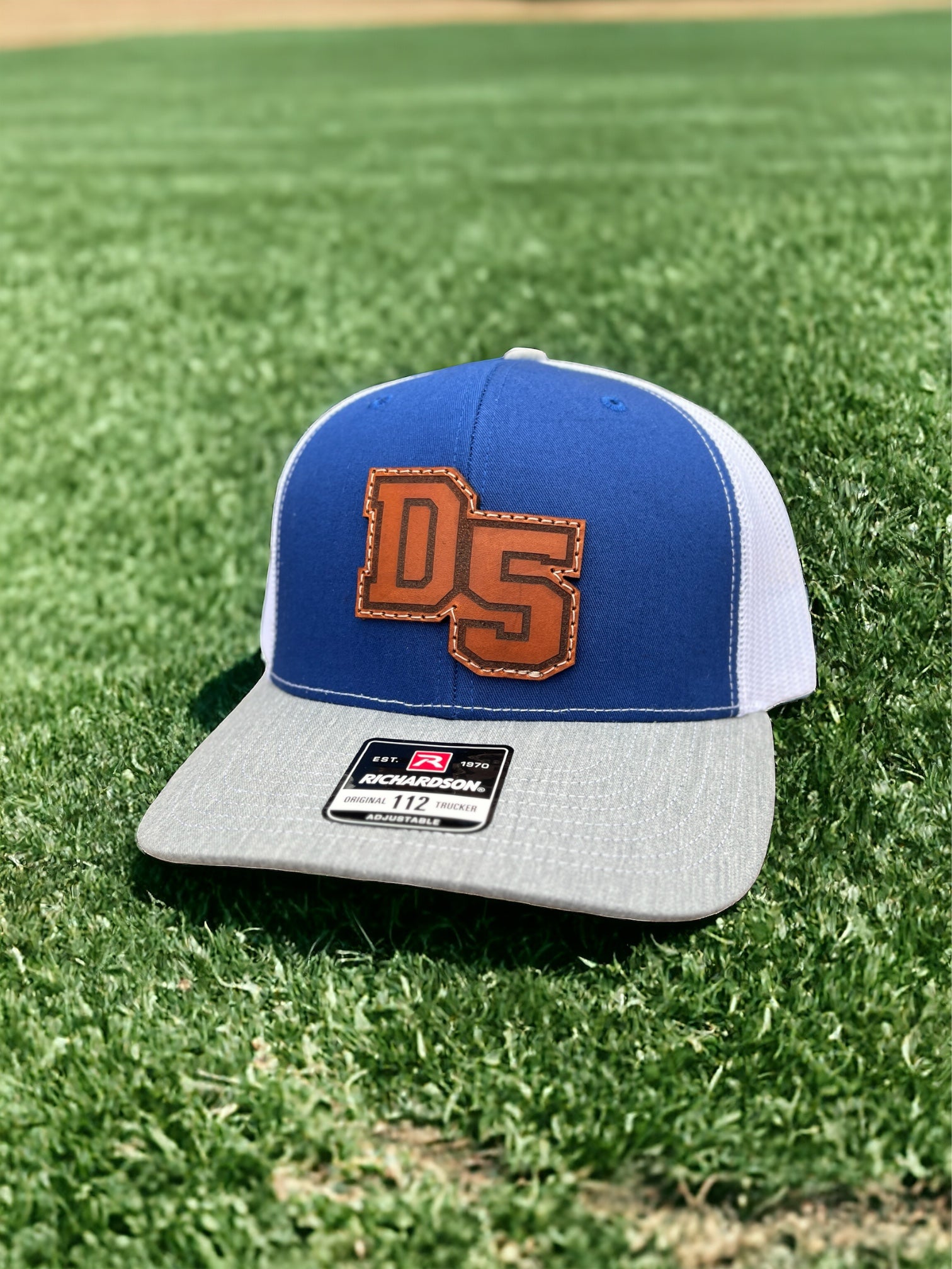 D5 Rebels Leather Patch Hat-Royal/White/Heather - HatFlow Company