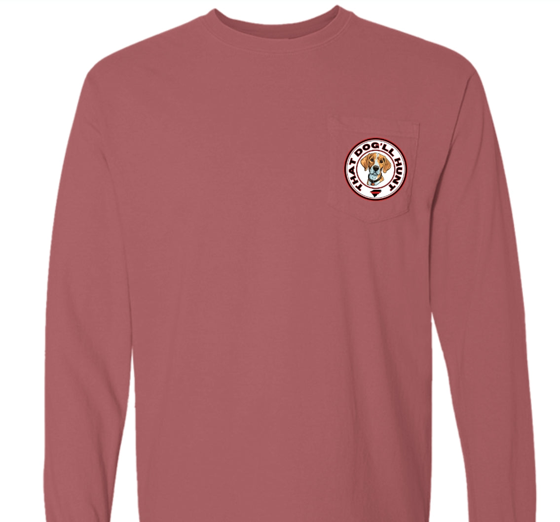 That Dog'll Hunt Long Sleeve Brick Pocket Tee