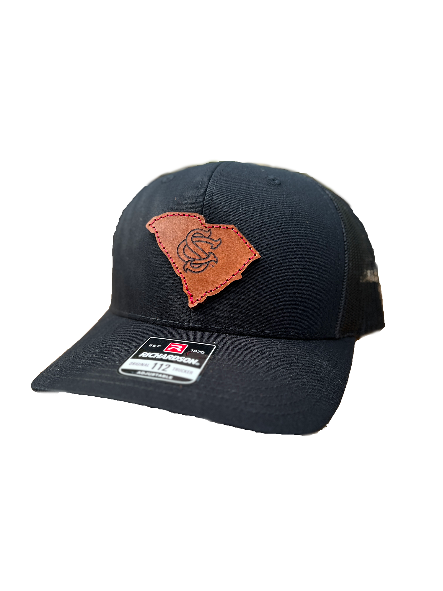 South Carolina Gamecocks Leather Patch Trucker Hat (State SC)