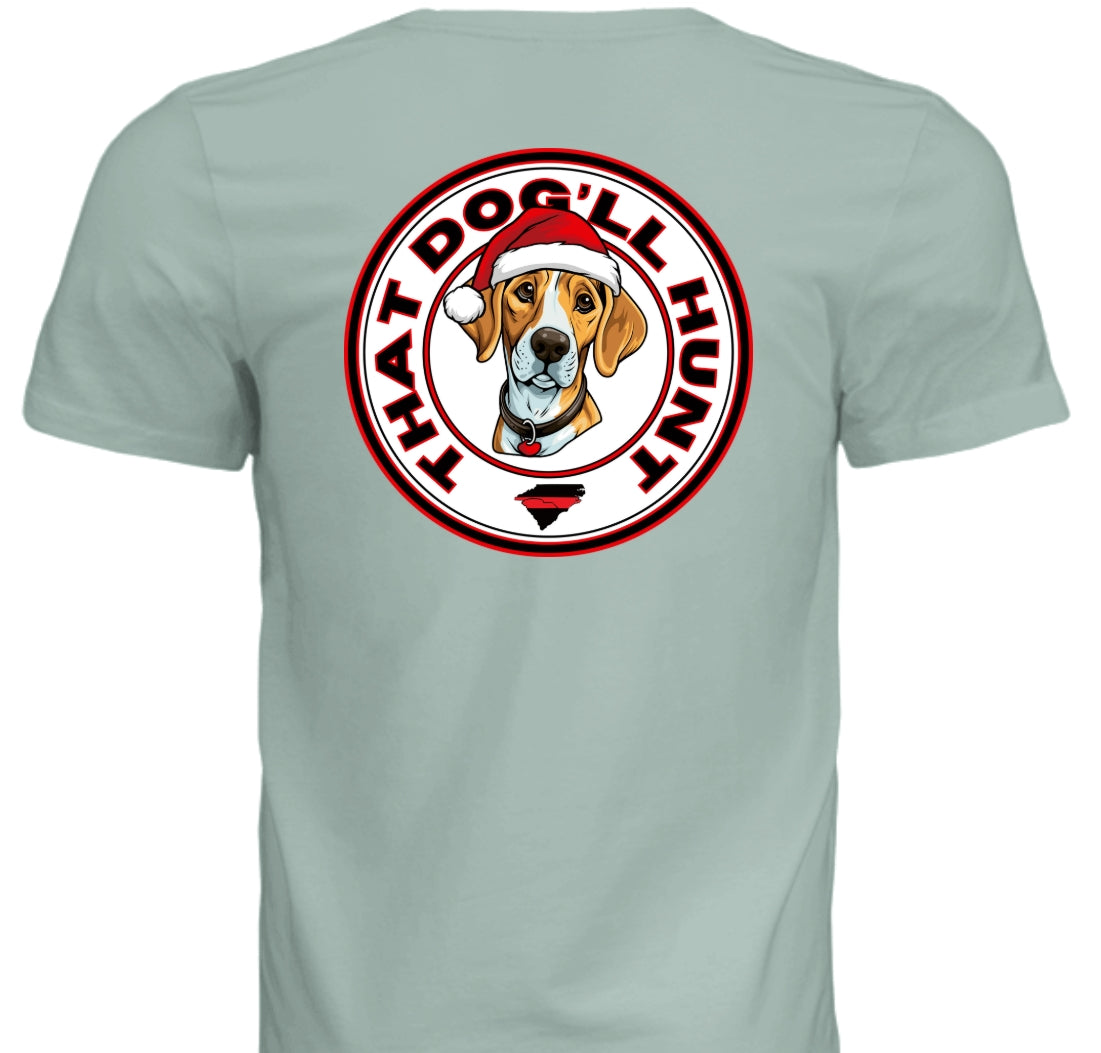 That Dog'll Hunt Christmas Dusty Blue T-Shirt