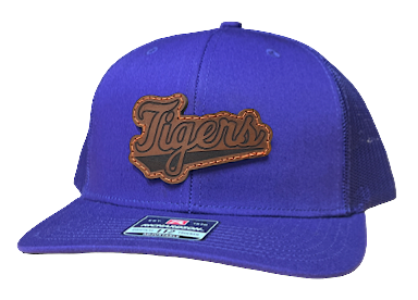 Clemson Tigers Script Leather Patch Trucker Hat