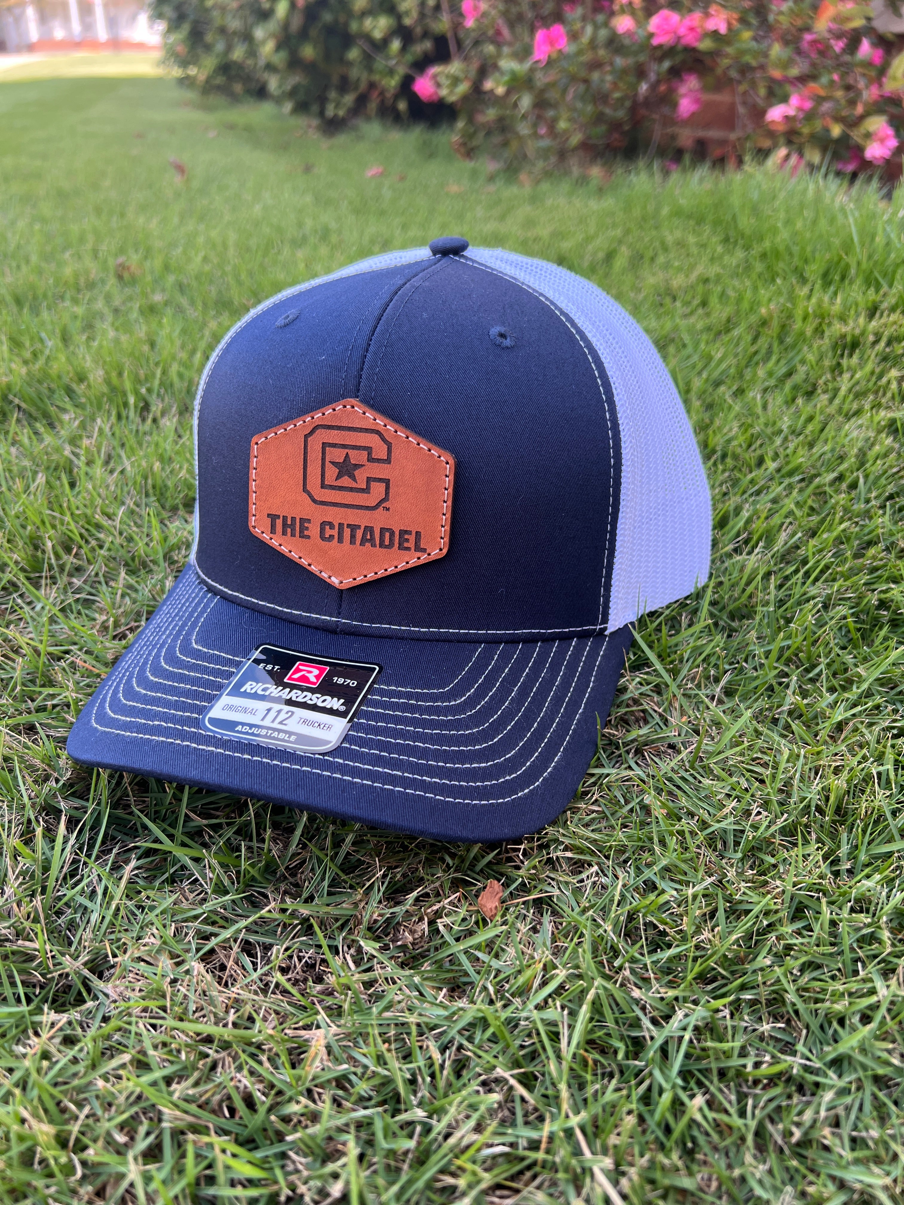 The Citadel Bulldogs Leather Patch Trucker Hat (The Citadel C)