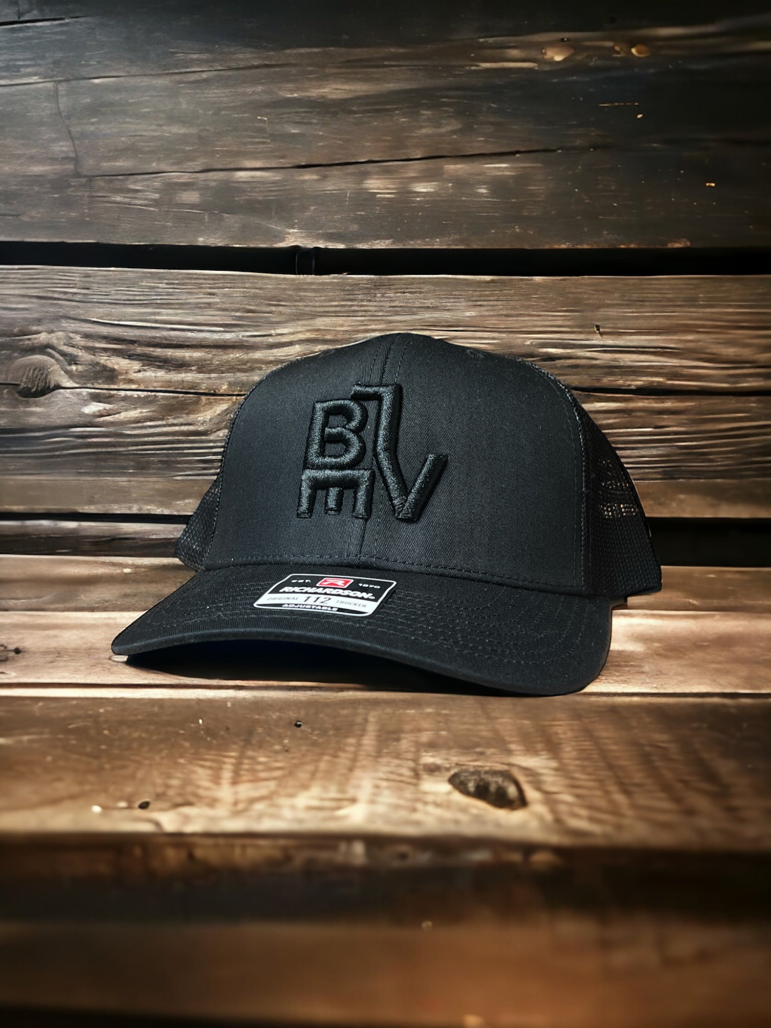 BLEV 3D Embroidered Trucker Hat-Black